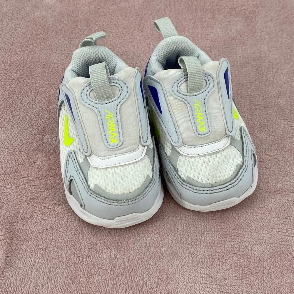 Nike Air Max Excee TD Baby Sneakers White Grey Volt Blue CW1629-004 Size 3C‎